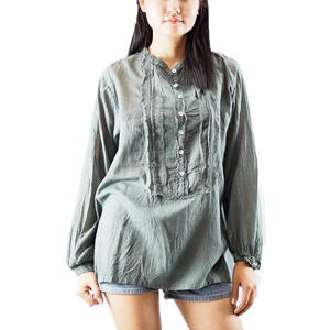 เสื้อเบลาส์ผ้าโพลีเอสเตอร์ไหล่เย็นสไตล์ napat โบฮีเมียน - Product Image 1