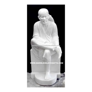 Estatua de Shirdi Sai Baba, mármol blanco - Product Image 1