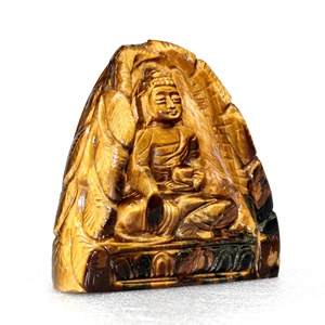 Estatua tallada a mano de Buda, estatua de ojo de tigre de alta calidad, escultura de Piedras naturales, piedra curativa de cristal - Product Image 1