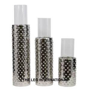 Bougeoirs en argent faits à la main de style minimaliste européen, décoration de mariage et de maison, bougeoirs de différentes tailles - Product Image 1