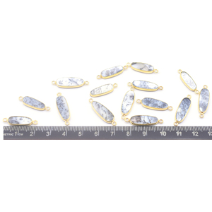 Opale dendritique de forme ovale, argent sterling 925, sertie de pierres, plaqué or, connecteur fait à la main pour la fabrication de bijoux - Product Image 4