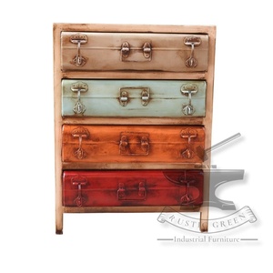 Commode à tiroirs Vintage en métal, commode style industriel - Product Image 2