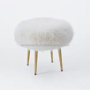 Amiu — tabouret tibétain en laine d'agneau, vêtement gris - Product Image 1