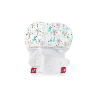 Mitaines en coton biologique doux, Anti-rayure, pour bébés, indiennes - Product Image 1