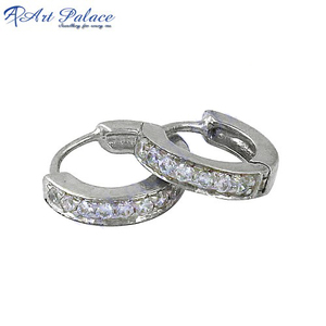 ต่างหูเงิน CZ ดีไซน์สวยต่างหูเงินทำมือต่างหูเงิน925 - Product Image 2