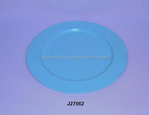 High Quality Powder Coated Charger Plate in Blue Food Safe Powder Coating Dinner <b>Table</b> Ware Decoration Metal Charger Plate - Product Image 2
