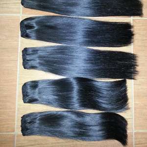 Grandes ventas extremo grueso doble dibujado pelo humano que teje la trama de la máquina del pelo recto - Product Image 1