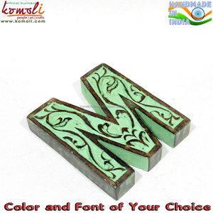 Indian Handmade <b>Large</b> Wooden <b>Letters</b> Custom Antique Design Decorative Alphabets <b>for</b> <b>Wall</b> Art, Home Decor, or Wholesale Display - Product Image 6