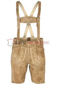 Cuir véritable allemand Bavarois Lederhosen pour hommes Oktoberfest Costume Plus Size Maternité Caractéristiques Brodé Léger - Product Image 5