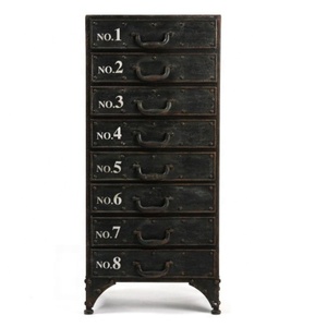 Personnalisable Vintage Industriel Antique Fer Noir Tiroir Coffre Armoire Hôtel Stockage Commercial Meubles But Décoratif - Product Image 1