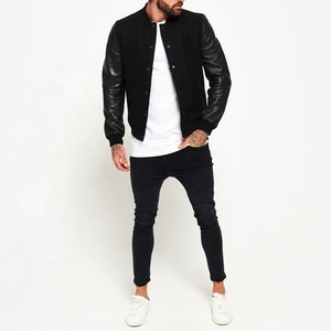 Chaqueta bomber de cuero universitario para hombre, ropa de invierno, chaqueta de cuero genuino cálido para hombre - Product Image 5