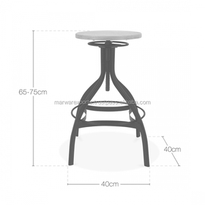 Taburete de Bar giratorio de metal industrial antiguo y moderno con asiento de madera de Fresno para cocina, sala de estar, hotel y bar doméstico - Product Image 3