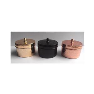 Portavelas con acabado de cobre martillado con cubierta, cera navideña disponible en tres acabados, accesorios para velas - Product Image 5
