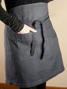 Delantal de cintura Bistro de algodón estampado Diseño de barra larga Accesorio de cocina versátil - Product Image 3