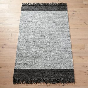 Tapis de porte à tissage plat en cuir de vache naturel fabriqué à la main et élégant - Product Image 3