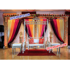 Indian Wedding <b>Mehndi</b> Stage Decors Wedding Stage <b>Decorations</b> Indian Reception Stages - Product Image 1