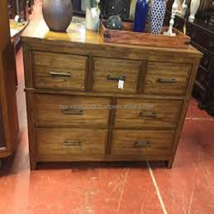 Tiroirs de cuisine en bois récupéré de style antique Tiroirs de rangement en bois rustique vintage - Product Image 4