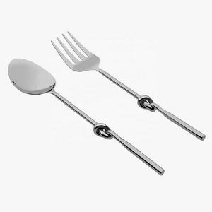 Elegante juego de cubiertos con mango cruzado de acero inoxidable Juego de cubiertos elegante Juego de cubiertos Chapado en plata real - Product Image 5