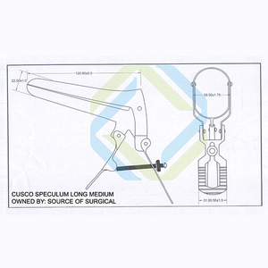 Cusco Speculam เครื่องตรวจช่องคลอดทางนรีเวชทางนรีเวชแบบยาวขนาดกลางขนาดเล็กพิเศษสเตนเลสสตีลแข็ง48-58สำหรับยิม - Product Image 3