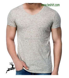 Tri mélange En Gros De Haute Qualité plaine blanc à manches courtes unisexe en vrac t-shirt à rayures en coton polyester recyclé t-shirt - Product Image 4