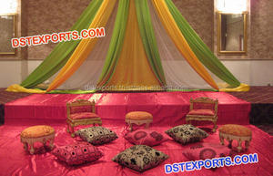ตกแต่งเวที Mehndi อินเดียกับ Jhula ชุด/เอเชียแต่งงาน Mehandi เวทีตกแต่งผู้ผลิตและส่งออก - Product Image 4