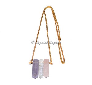 Collar con Colgante de Ágata y Cristales de Imitación con Cadena para Unisex - Product Image 1