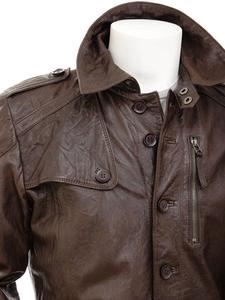 Gabardina larga de piel de vaca auténtica de alta calidad para hombre, abrigos de piel sintética - Product Image 2