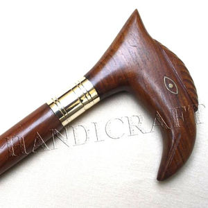 Bâtons de marche à manche cygne, canettes en bois, bâtons de marche antiques nautique - Product Image 2