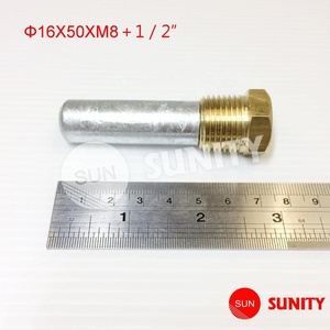 Sunity 16มม. * 60มม. * M8 + 1/2, ขั้วบวกทองเหลืองแท่งสังกะสีเครื่องยนต์ติดท้ายเรือสำหรับซ่อมแซมเครื่องยนต์ดีเซลเรือส่วนตลาดไต้หวัน - Product Image 1