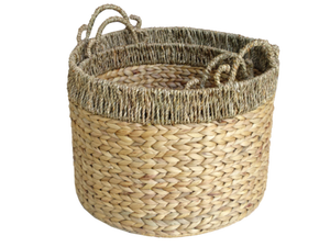 Open weaving seagrass basket, hot selling natural water hyacinh storage basket - Product Image 3