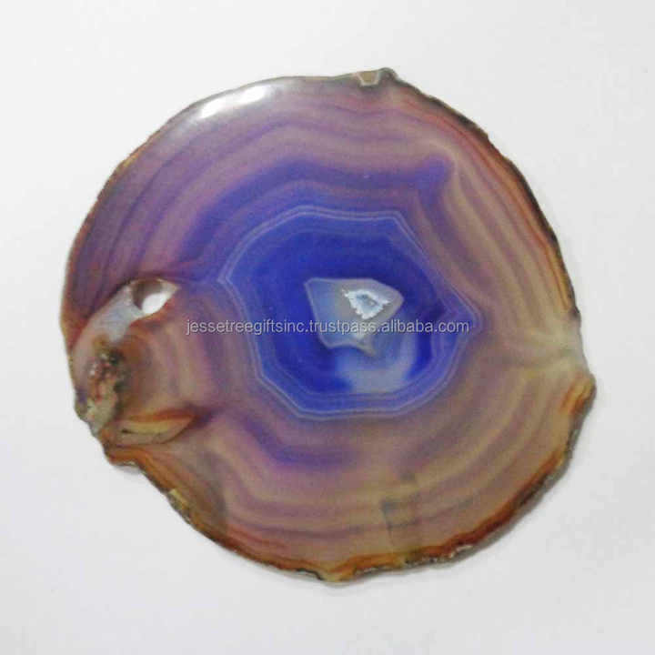 Stone Agate Coaster Set of 4 Pieces With Natural Polish Finishing Round Shape Unique Design Premium Quality For Serving Drinks