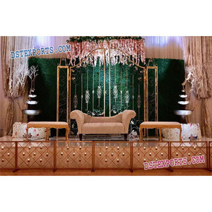 Scène de réception de mariage luxueuse et moderne, de style anglais et indien, avec un design léger en bois traité, à vendre - Product Image 1