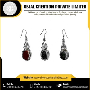 Pendientes de Plata de Ley con Cuentas de Piedras Preciosas para Mujer - Regalo de Boda y para Ocasiones Festivas - Product Image 5