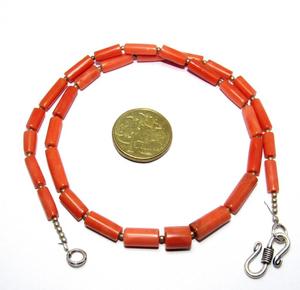 Collar de piedras preciosas sueltas con forma de tubo de coral italiano, fabricación de joyas, calidad increíble natural - Product Image 4