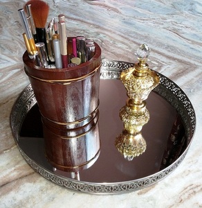 Bandeja de espejo con trabajo floral para decoración del hogar, restaurante, decoración de Hotel - Product Image 6