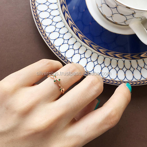 Bague de fiançailles en pierre précieuse naturelle tslabradorite, anneau torsadé de l'infini, bague en or jaune 14K, bijoux en gros - Product Image 3