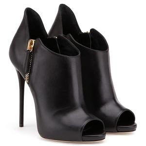 Giày bốt cổ ngắn cao gót, mũi nhọn, khóa kéo, thời trang nữ, giảm giá sốc - Product Image 2