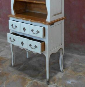 เฟอร์นิเจอร์-ตู้หนังสือไม้เก๋โทรมฝรั่งเศสพร้อม2ลิ้นชักสำหรับเฟอร์นิเจอร์ห้องนั่งเล่น - Product Image 3