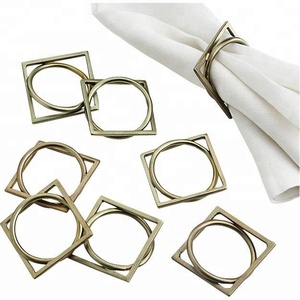 Oro anillo de servilleta de boda al por mayor Hotel-restaurante Villa de plata de oro colorido personalizado según el cliente hizo la India moderna - Product Image 1