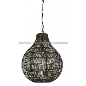 Lampe à suspension en jute noire - Product Image 6