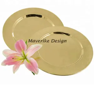 Gold Stainless Steel Plain Charger Plate/ gold show plate/ gold wedding table plate Dishes & Dinnerware Safe For Home Hotel
