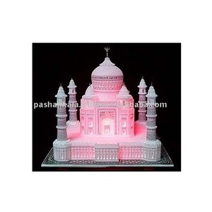 Art en pierre du Taj Mahal en marbre blanc fait à la main en Inde, cadeau - Product Image 1