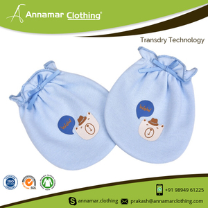 Custom Logo Printed Organic Cotton Baby Mittens - Product Image 6