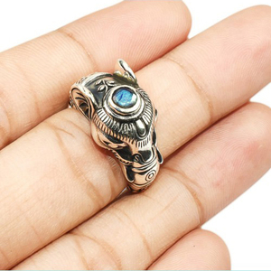 Nice รอบที่น่ารื่นรมย์รูปช้าง Labradorite 925แหวนเงินสเตอร์ลิงอินเดียผู้ผลิตเครื่องประดับผู้ค้าส่งแหวนเงิน, - Product Image 5