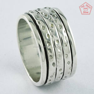 Anillo giratorio de plata de ley 92,5, diseño de puntos lisos, regalo de fiesta/boda/compromiso Unisex exportado desde la India - Product Image 2