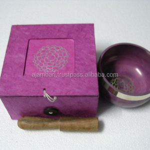 ชุดของขวัญฮวงจุ้ยทำจากทองเหลืองและทองแดงลายพิมพ์ตามสั่งรูปแบบชาวพุทธชามร้องเพลงวัสดุโลหะ - Product Image 2