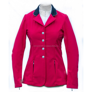 เสื้อแจ็คเก็ตสตรีผ้านิ่มกันน้ำสำหรับขี่ม้า Shemax-สีแดง - Product Image 1
