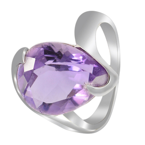 แหวนพลอยอเมทิสต์ที่ออกแบบล่าสุด925เครื่องประดับเงินสเตอร์ลิงพร้อมแหวนแฟชั่นประดับด้วยง่ามชุบเงิน - Product Image 3