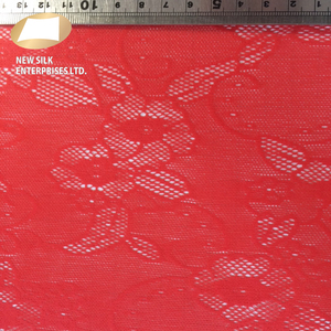 78% Nylon 22% Spandex Floral 4 Cách Căng Lưới Màu Đỏ Jacquard Vải Cho Áo Ngực Trang Trí - Product Image 5