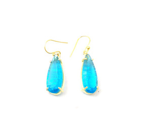 925 Sterling Silver <b>Blue</b> <b>Topaz</b> Quartz Gemstone 18K Gold Plated Trendy Handmade Fashion Hoop <b>Earring</b> Set for Jewelry Making - Product Image 1